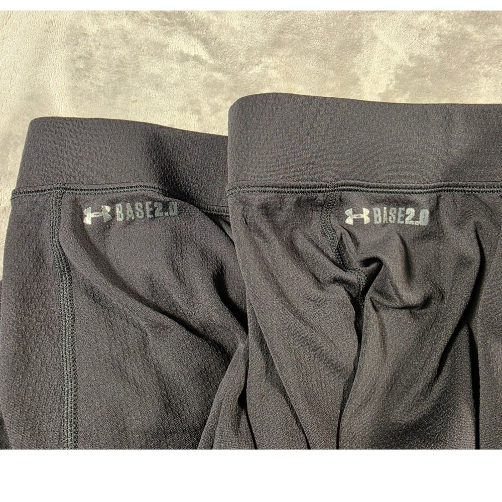 Lot of 2 Under Armour Base 2.0 ColdGear Fitted Leggings Mens Small Black - Picture 2 of 8